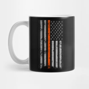 Halloween Thin Orange Line Flag Spider and Webs Mug